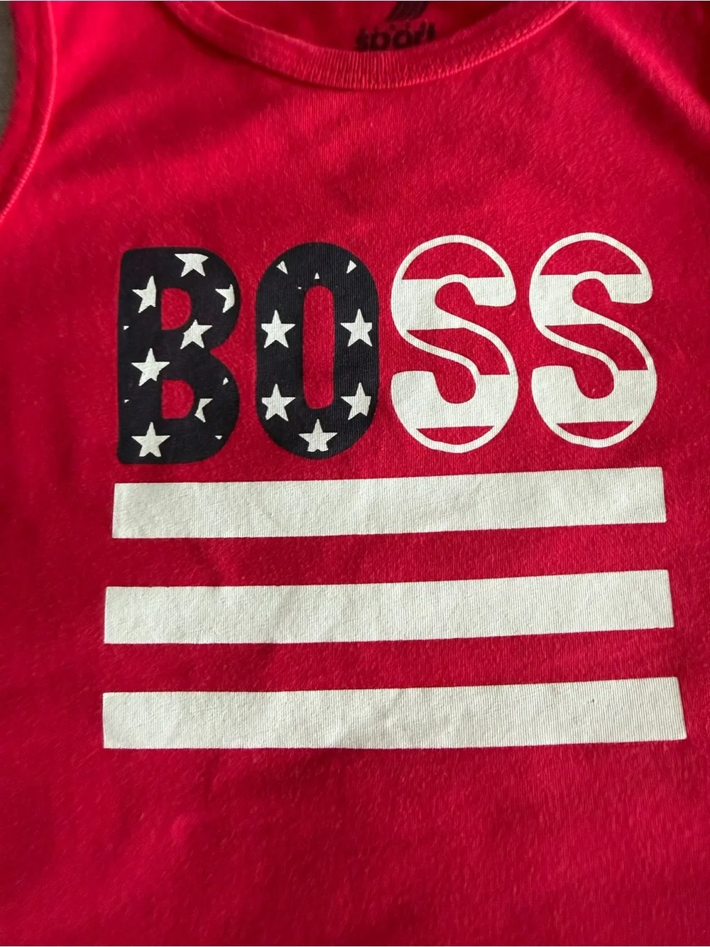 The Children's Place Red 'BOSS' Graphic Tank Top